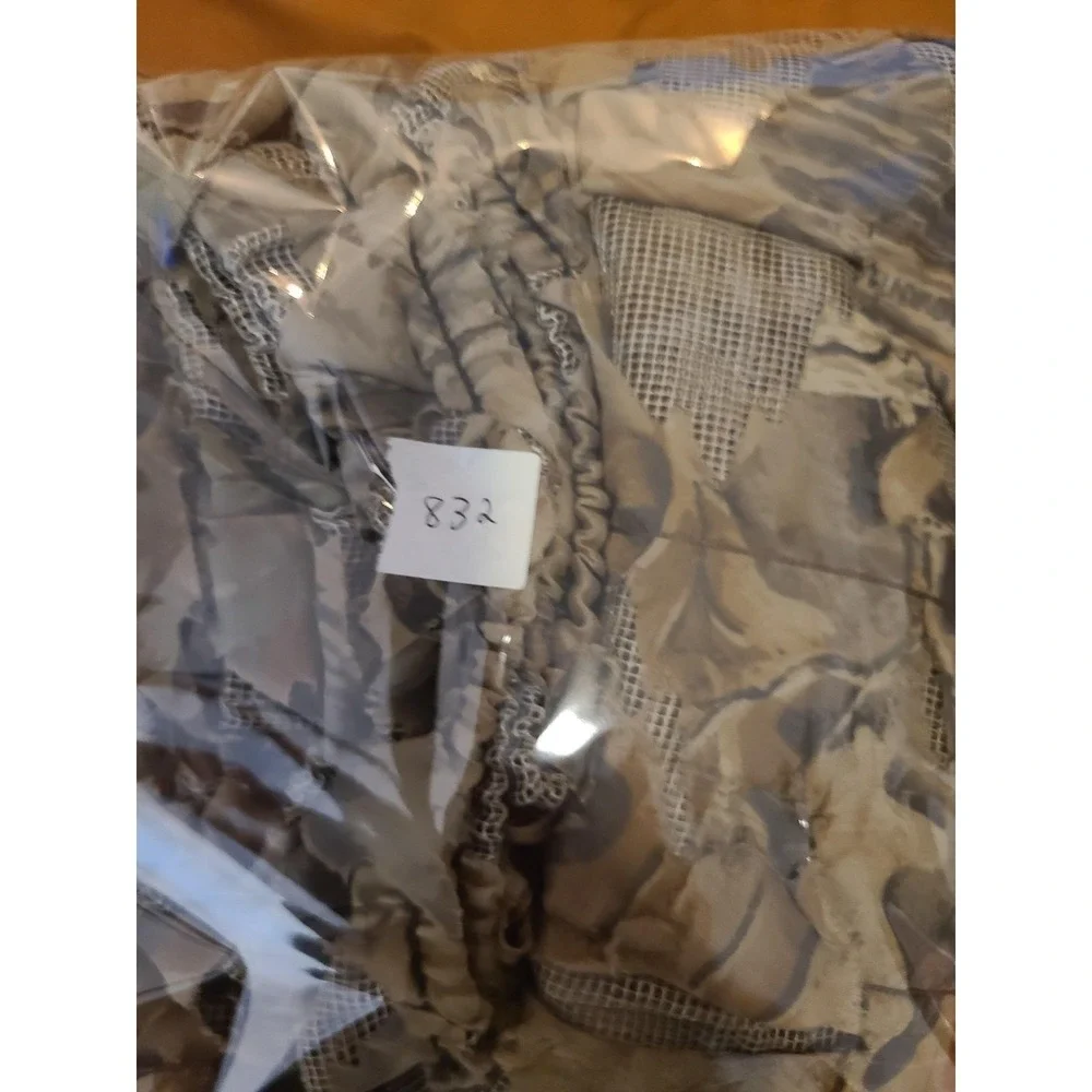 Vtg Mens Camo Wear Leafy Ghillie Pants Med 3D Camo Mesh Polyester Hunting‎ Gear